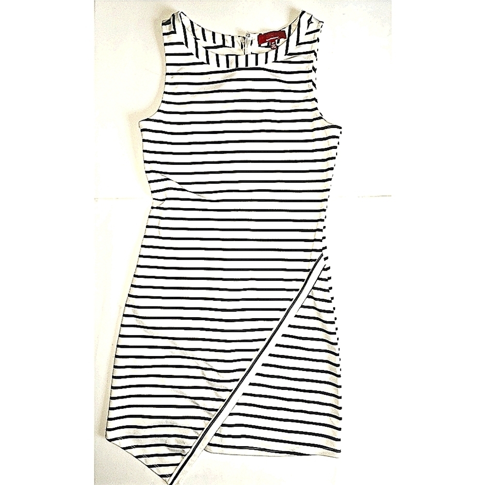 Saks Fifth Ave Striped Asymmetrical Sleeveless Dress